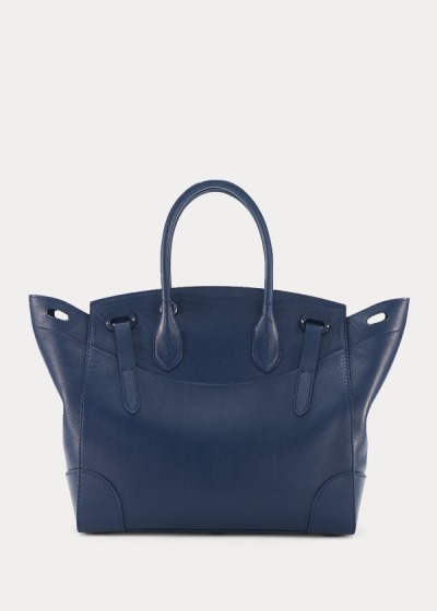 Bolsos De Mano Ralph Lauren Mujer Azul Marino - Nappa Leather Soft Ricky 33 - MVSKR5623